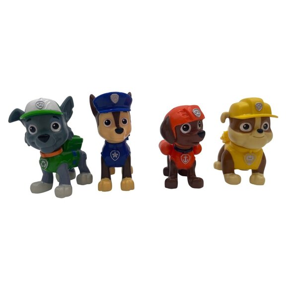 Paw Patrol Action Figures Set Of 4 Rocky Chase Zuma Rubble Miniature Toys - Picture 1 of 7